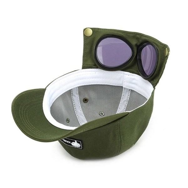 Pilot Hat Briller Baseball Cap SORT Svart