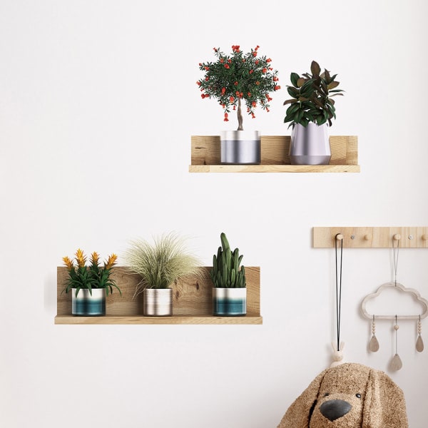 2 st 3D-väggdekaler för vardagsrum, PVC-gröna blad Gröna blad Blommor och krukväxter Väggdekor för kök, kontor, väggdekoration