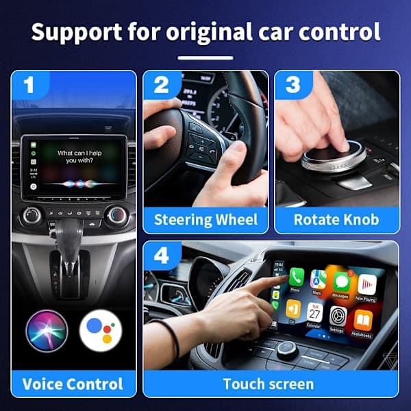 Langaton CarPlay & Android Auto -sovitin 2025 – Helppo Plug & Play, Nopea Yhteys, Sopii iPhone & Android-yux -puhelimille