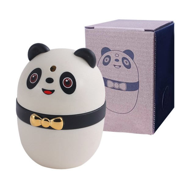 Panda tandpetarehållare (svart och vit), tryck och automatisk utmatning