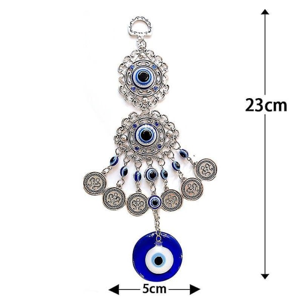 Turkish Blue Eyes Amulet Väggbeskyttelse Hängande dekoration Lucky Pendant Vindspel Hängande prydnad Trädgård Hemdekorationer