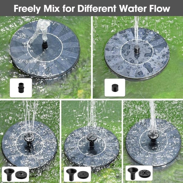 Solfontän, 1,4W soldammspump med 4 effekter | Maximalt vY