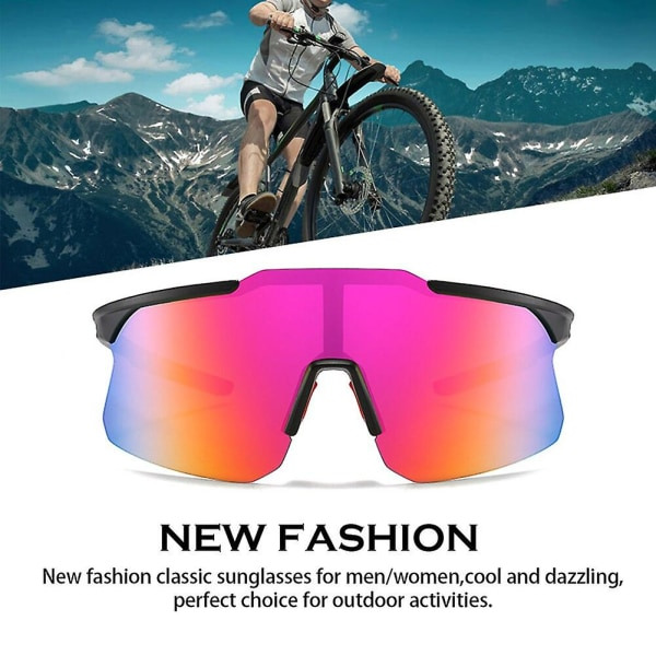Solglasögon Stor Fyrkantig Ram Utomhus UV400 Cykling Solglasögon MTB Cykelskydd Solglasögon Sport Löpning Cykel Ridning Solglasögon Svart Lila