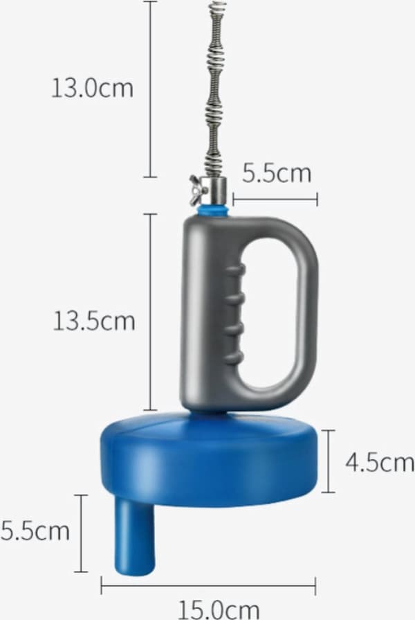 Drilldriven avloppsrensare - Avloppsfjäder med pistolgrepp - 4 meter - Avloppsrensning - Avloppsrensningspistol - Avloppsrensare