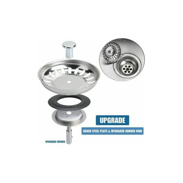 2 stk. Universal Kurvsil 8cm Rustfritt Stål Kjøkkenvask Filter Vaskepropp, av DEBUNS