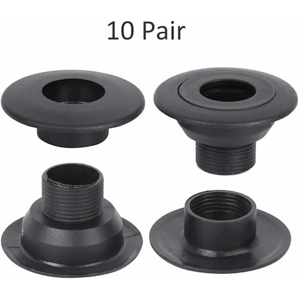 10 par plastik bordfodboldmaskinelejer med stålkugle 34 mm, af DEBUNS