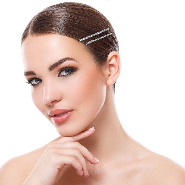 10 st Rhinestone Bobby Pins Metall Hårklämmor Klarkristall Hårnålsdekorationer för Dam Kvinnor Gi