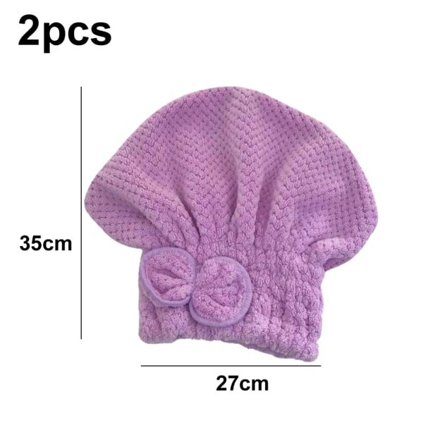 TG 2-pakks mikrofiber hår tørkehette myk og ultraabsorberende style1