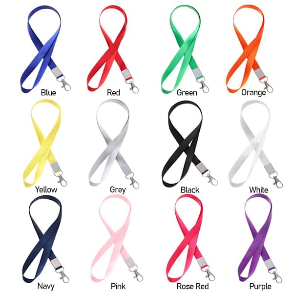 1. Halskæde Lanyard ID-kort Holder SORT - Høj kvalitet h Sort