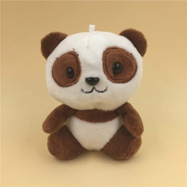 Uusi 10 cm söpö piirretty panda-pehmolelu avaimenperä avaimenperä riipus lapsille lahja nukke Kuuma tarjous - Ruskea