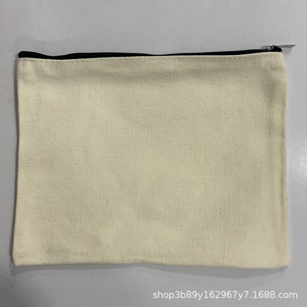 Amazon Kosmetiktaske Lærred Lille Lynlåstaske Opbevaringstaske Bærbar Kosmetiktaske AliExpress Penalhus Beige 50g;22*16