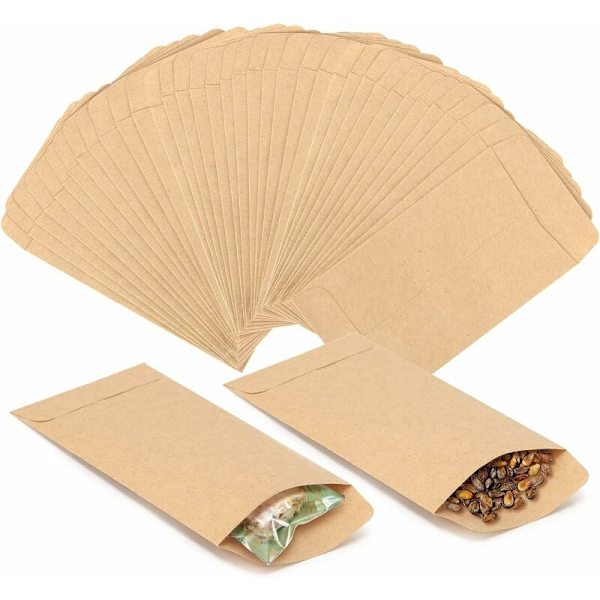 100 stk brune papirsposer Små - 9 x 13 cm, Perfekt til at fylde glædestårer og adventskalender, Mini Kraftpapirposer til hobby til bryllup, jul