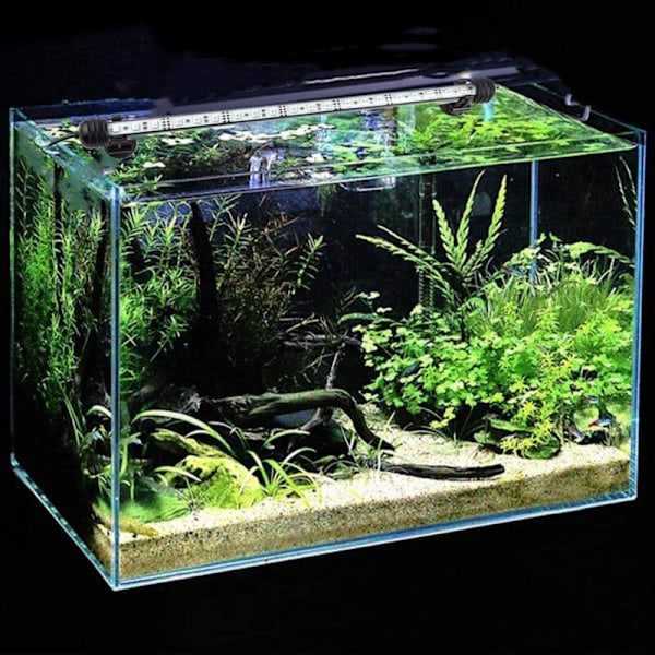 LED Akvariumbelysning Lampe, LED Akvariumlys, Amfibisk LED Fisketankbelysning Dykkerlys, Energisparende Lampe, Ingen støy (Hvit 18cm)..DEBUNS