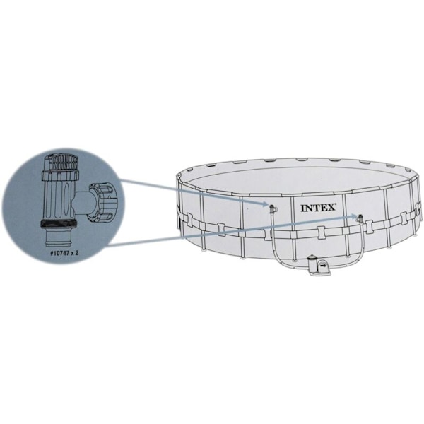 Intex 2-pack ovanjordisk kolvventil med packning och mutter, stor poolkolvventilmontering