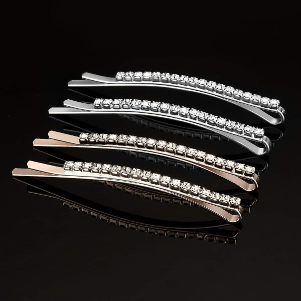 10 st Rhinestone Bobby Pins Metall Hårklämmor Klarkristall Hårnålsdekorationer för Dam Kvinnor Gi