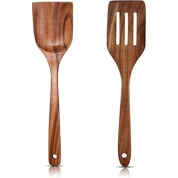Made Set med 2 Träspatlar 30cm Spatel Bakredskap