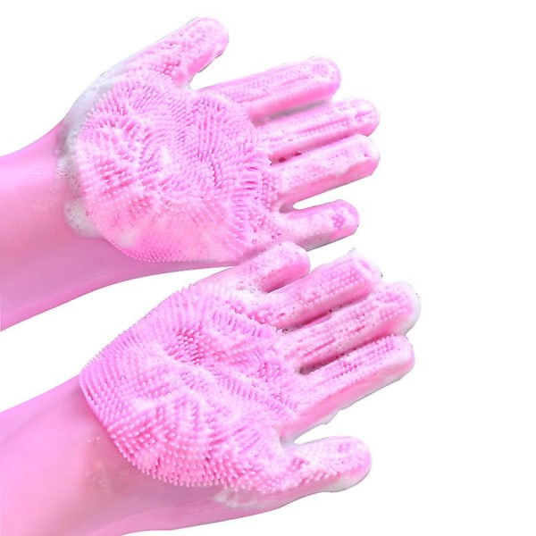 Diskhanskar, Rengöringssilikon Diskhanskar, Silikonhandskar, Magic Gloves Rosa