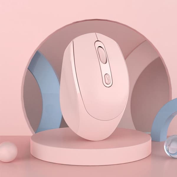 2,4 GHz trådlös Bluetooth-mus 1600 DPI mini optisk mus med 4 knappar, tyst ergonomisk datormus för PC, bärbar dator och Mac, vit