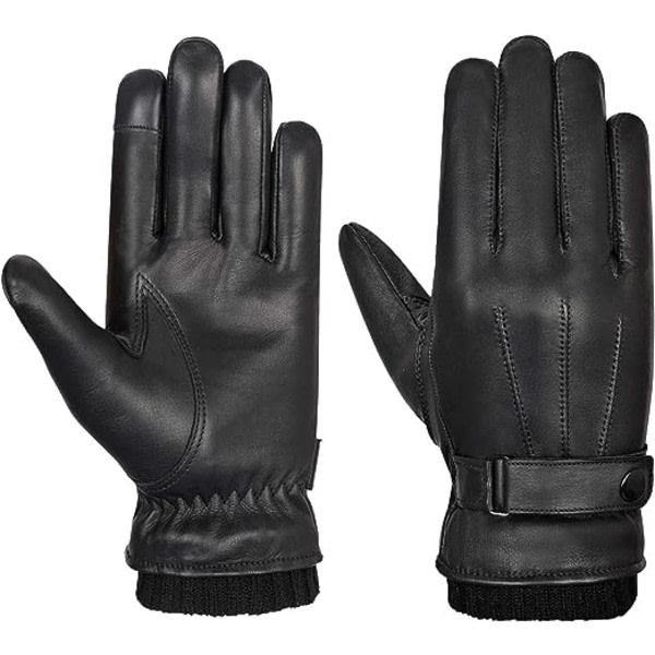 Hanske i ekte skinn for menn | Hansker Herr Vinter Varme Hansker Touch