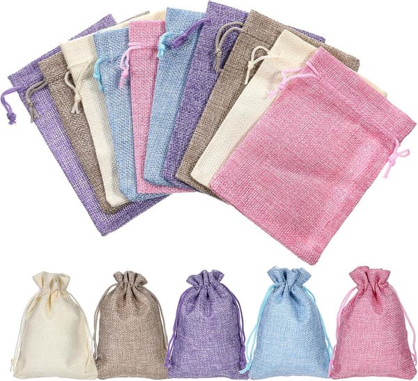 15 st - Jute Dragskopåsar - Dragskopåse - Presentpåse - Förvaringspåse - Presentförpackning - Smyckespåse Juteväskor - Juteväskor