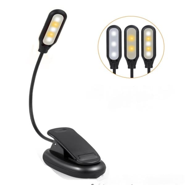 Kirjanvalaisin, Led USB Ladattava Lukulamppu 3 Tasolla