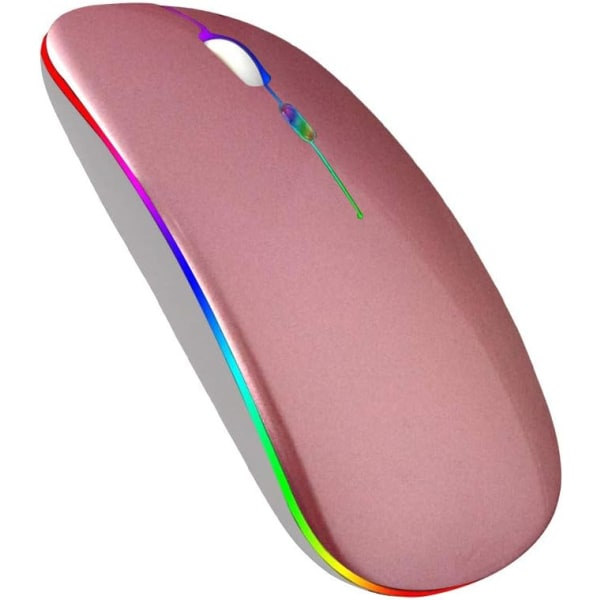 Trådløs Bluetooth-mus, genopladelig LED Dual Modes Silent Slim