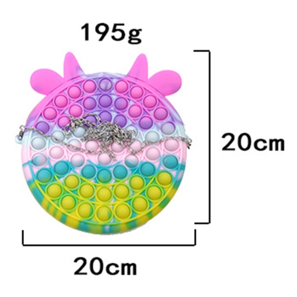 Push Bubble Fidget Toy Sensory Toy Simple Dimple Kukkaro Handväsk Rainbow antler