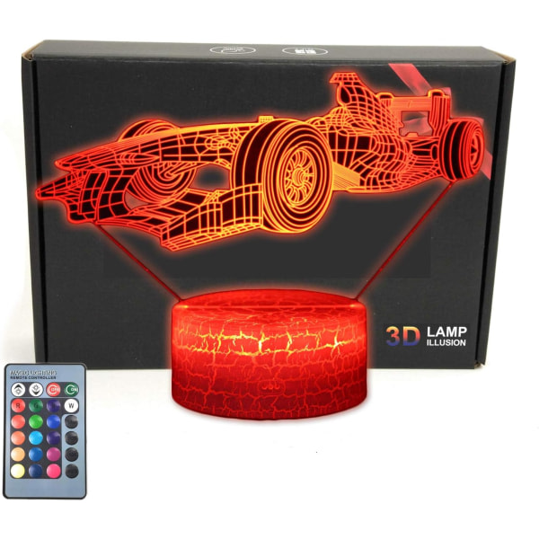 Formel F1 Race Sportbil Roadster Illusion LED Bordslampa Bekväm