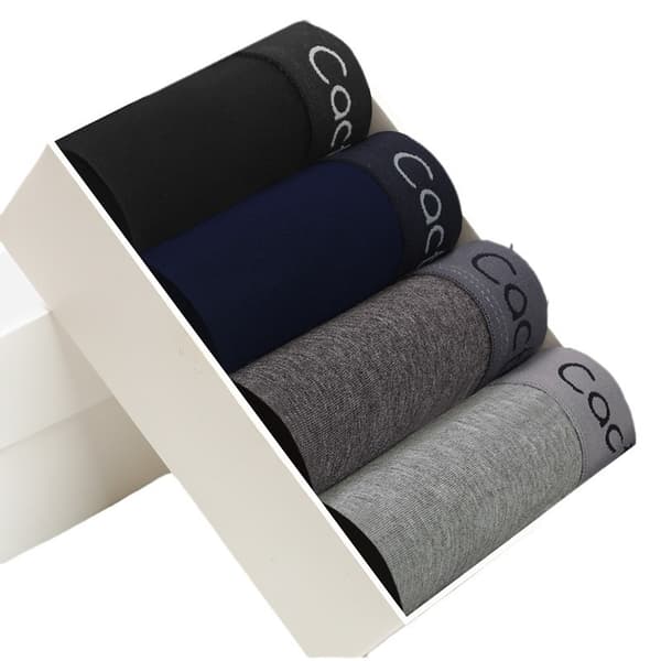 Boxertrosor för män i ren bomull, andningsbara, medelhög midja, 4-pack presentförpackning_yux XL