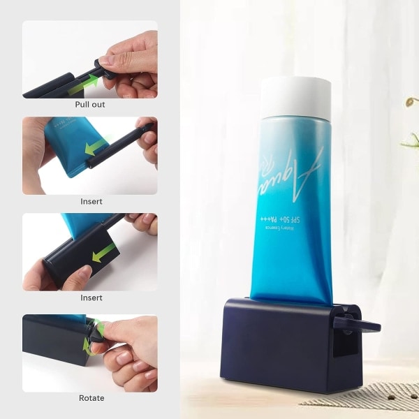 2-pack Tandkrämsutpressare (blå), förlängd storlek 8,5 cm - hög