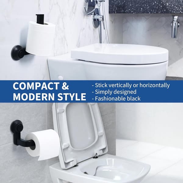 Toiletpapirholder - sort papirdispenser - 10*6,5*14,5 cm - Høj kvalitet - Holdbar