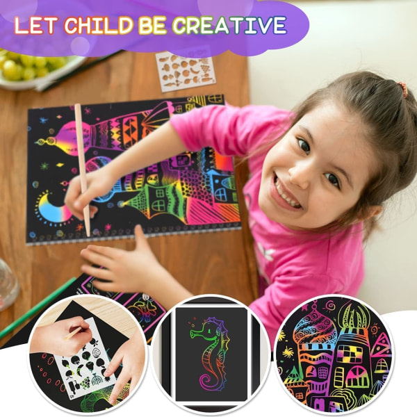 3-10-årig flickor Presenter, konst och hantverk for barn Leksaker Ålder 3-10 Enhörningspresenter for 3-10-årig flickor Scratch Arts Bi