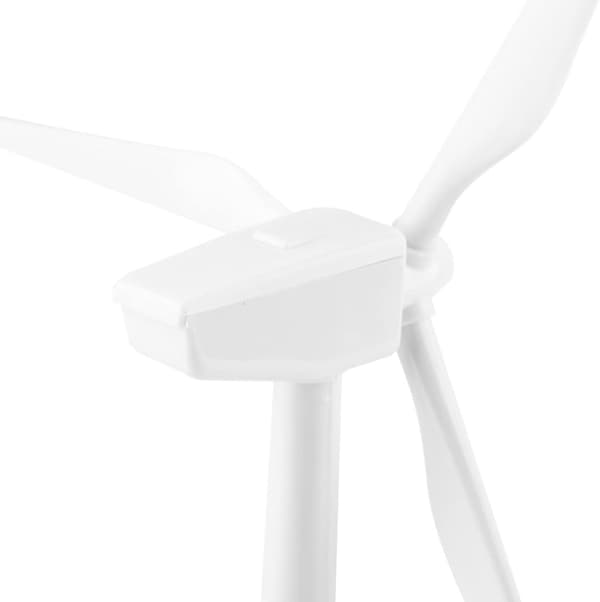 Solcellsdriven väderkvarnsmodell, pedagogisk STEM-leksak, hållbar ABS-plast, skrivbordsdekoration för barn och studenter, 27 cm hög, vit