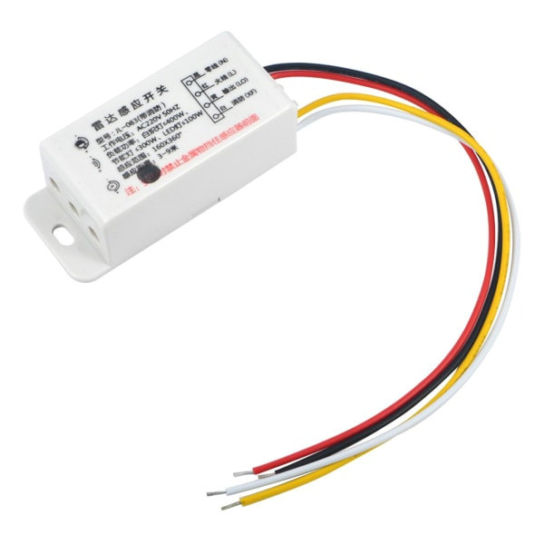 MicrowaveRadar 360° detektionsvinkel AC 220V Kropsbevægelsessensor Justerbar induktionsafstand Lyskontaktdetektor 1 stk