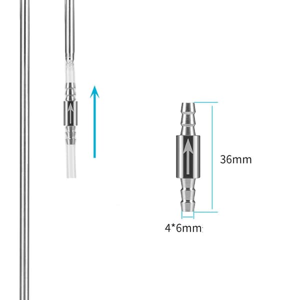 CO2-ventil for akvarium, 1-veis, CO2-diffusor, CO2-dråpeteller-yux