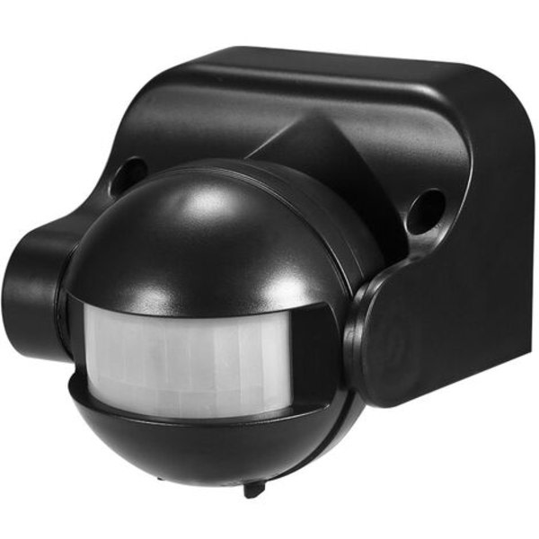 Stor infrarød sensor-afbryder 220V-240V 180 graders vinkel sort
