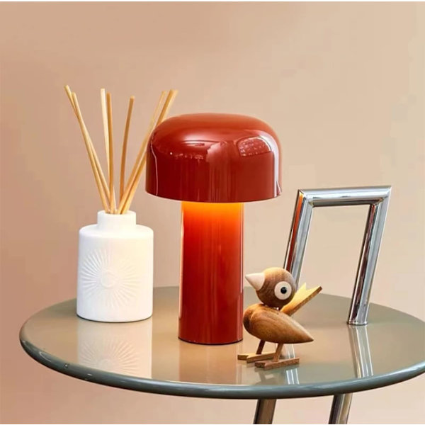 1. Svamplampe med Touch-Dæmpning Bordlampe til Stue USB Opladbar Led Natlampe Moderne Trådløs Værelse/Bar/Soveværelse/Sengebord/Studie/Hjem/Kontor Yellow