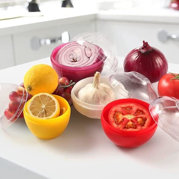5-pack återanvändbara silikonbehållare för frukt och grönsaker