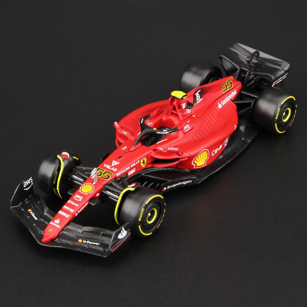 BBURAGO 1:43 Ferrari F1 75 #55 Carlos Sainz Alloy Lyxfordon Gjuten undertryksbilar Leksaksmodell Present 2022 Ny F1 Scuderia No.16 Leclerc 2022