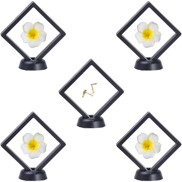 5 dele (sort) flydende udstillingsmontre, 3D-gennemsigtige displaystativer