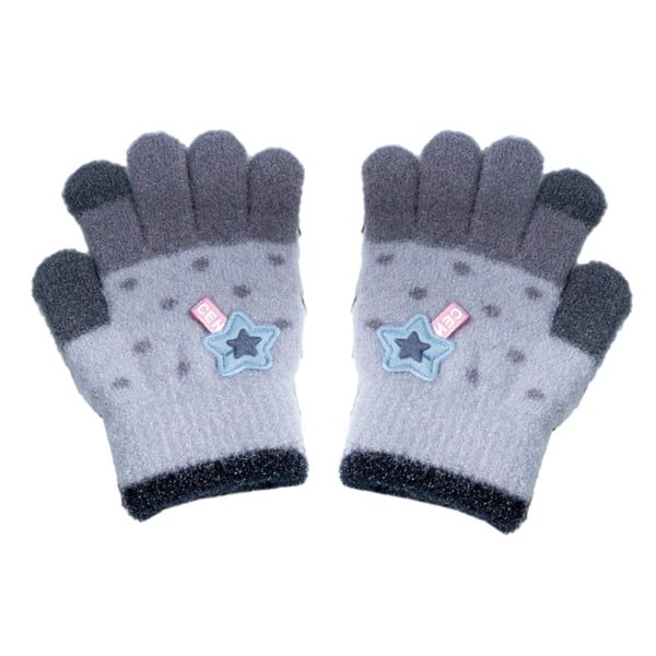 Vinterhandskar for barn Tjocka kashmirvarma stickade handskar