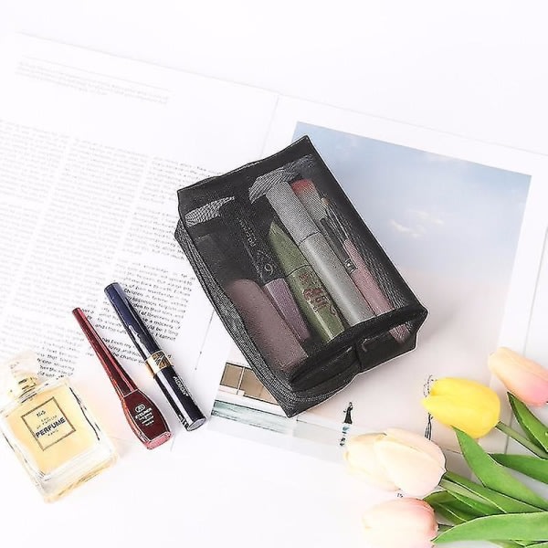 3-delt sett Kvinner Transparent kosmetisk veske Reisefunksjon Makeup Case Glidelås Make Up Organizer