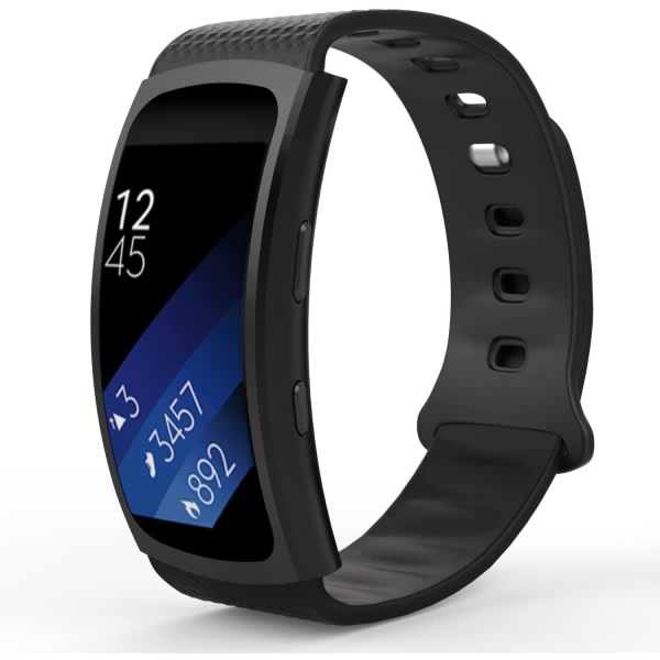 Samsung Gear Fit 2 Smartwatch-armbånd, urbånd fleksibelt og silikon f?r Samsung Gear Fit 2 Tracker af aktivitet Ecran, Noir