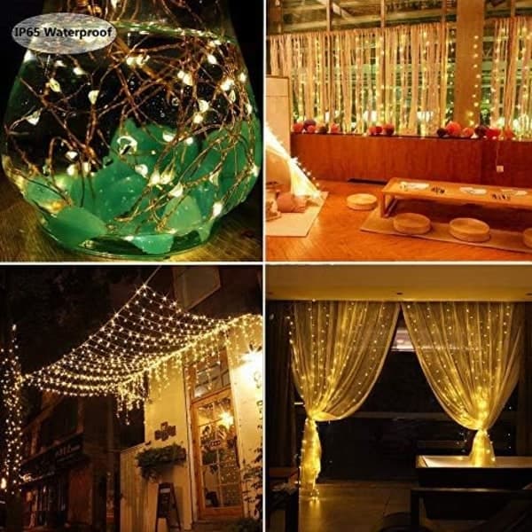 300 LED Gardinlys, USB Vindulys, 3m x 3m 8 Moduser Fjernkontroll
