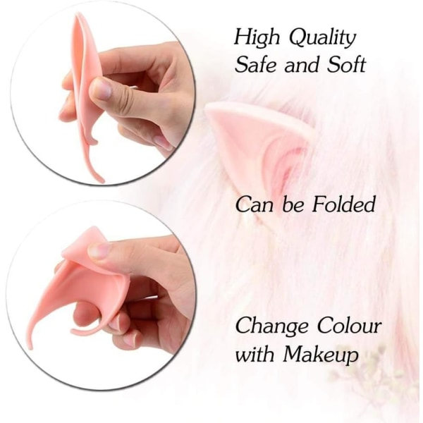 Elföron 12cm & 10cm, (4 par Latex Fairy Latexöron), Elf Ear C
