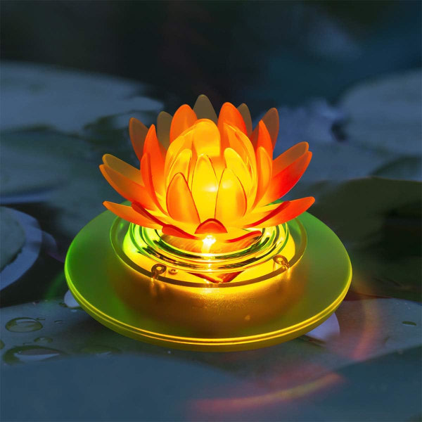 TG Solar Pond Lights Vattentät LED RGB Solar Floating Lights Lotus