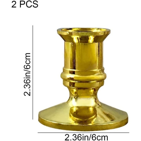 Ljusstake i Plast, Ljussockel, Festljusstake, Hållare för Festival och Levande Ljus Middagar (1 Par, Guld)