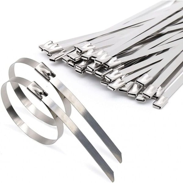 100 kpl ruostumattomasta teräksestä valmistettuja nippusiteitä, 200 mm × 4,6 mm ruostumattomasta teräksestä valmistettuja nippusiteitä, pakosarjan kääreen nippusiteitä, kaapeleiden niputtamiseen, aitojen ja markiisin ylläpitoon