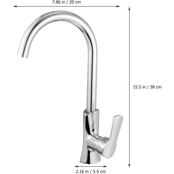 Set Rostfritt Stål Vattenkran Varmt Kallt Vatten Dispenser Modern Kökskran Kök Kran Kran för Kök Badkar Badkar (Silver)