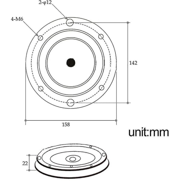 Galaxy 16 cm Rundt Leje, Drejelig Base til Bådsæde/Barstol, Robust Drejelig Pladebeslag